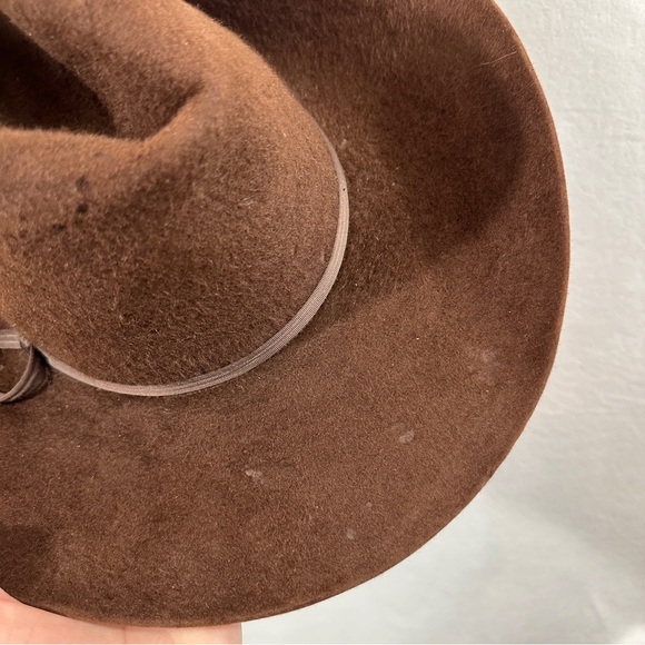 Dobbs West brown felt cowboy hat distressed vintage western - Picture 8 of 16